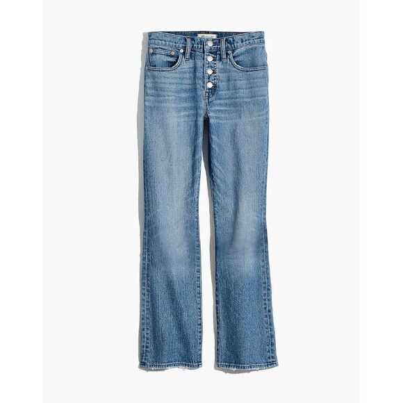 Madewell Cali Demi-Boot Jeans in Dory Wash: Comfort Stretch Edition Size 36 Peti - Picture 1 of 10